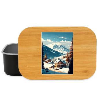 Courchevel Ski Skiing Travel Poster Souvenir WPA - Lunch Box - black - Front