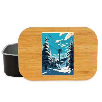 St Anton Ski Skifahren Vintage Reise Poster Souvenir - Lunch Box - Schwarz - Vorne