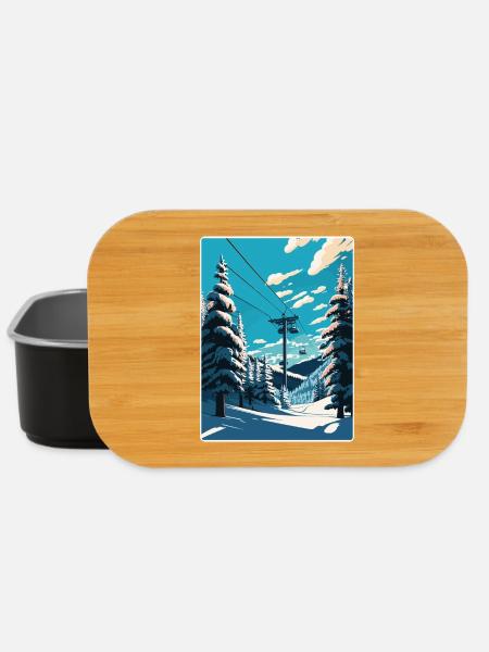 St Anton Ski Skifahren Vintage Reise Poster Souvenir - Lunch Box - Schwarz