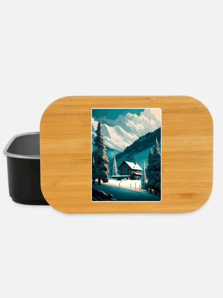 St Anton Ski Skifahren Vintage Reise Poster Souvenir - Lunch Box - Schwarz