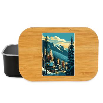 Whistler Ski Skifahren Vintage Reise Poster Souvenir - Lunch Box - Schwarz - Vorne