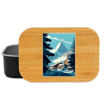 Zermatt Ski Ski Affiche de voyage Peinture souvenir WP - Boîte à goûter - noir - Devant