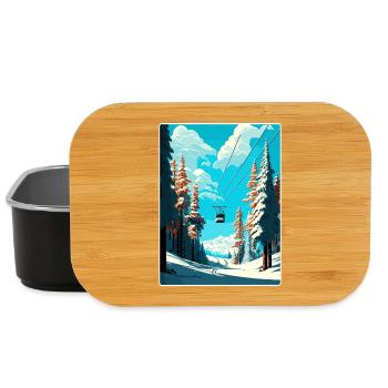 Meribel Ski Skiing Travel Poster Souvenir Paint WP - Lunch Box - black - Front