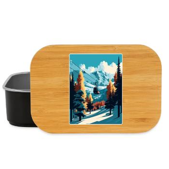 Les Arcs Ski Skiing Vintage Travel Poster Souvenir - Lunch Box - black - Front