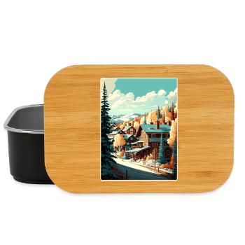 Park Ski Skiing Travel Poster Souvenir Paint WPA - Lunch Box - black - Front
