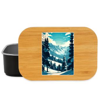 Verbier Ski Ski Voyage Affiche Peinture Souvenir WP - Boîte à goûter - noir - Devant