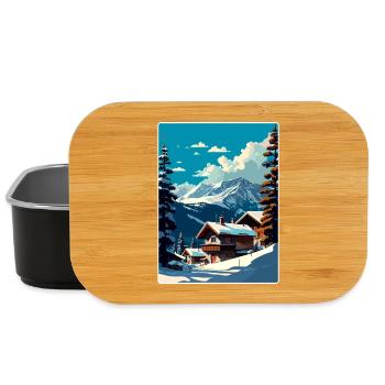 Verbier Ski Ski Voyage Affiche Peinture Souvenir WP - Boîte à goûter - noir - Devant