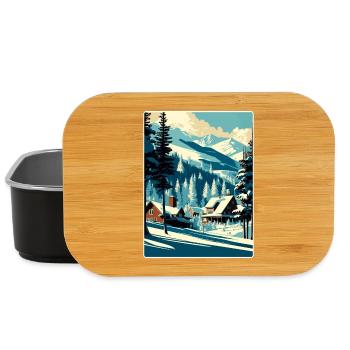 Les Arcs Ski Skiing Vintage Travel Poster Souvenir - Lunch Box - black - Front