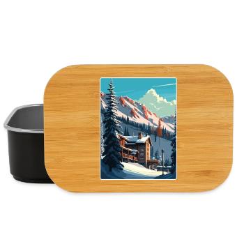 Snowbird Ski Skiing Vintage Travel Poster Souvenir - Lunch Box - black - Front