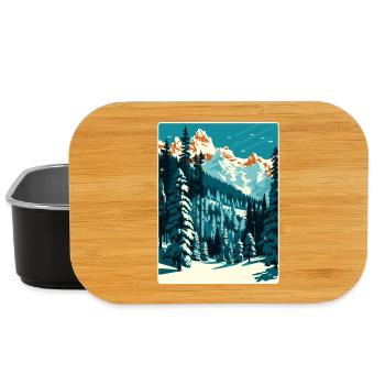 Gstaad Ski Skifahren Schweiz Reise Poster Souvenir WPA - Lunch Box - Schwarz - Vorne