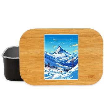 Zermatt Ski Ski Affiche de voyage Peinture souvenir WP - Boîte à goûter - noir - Devant