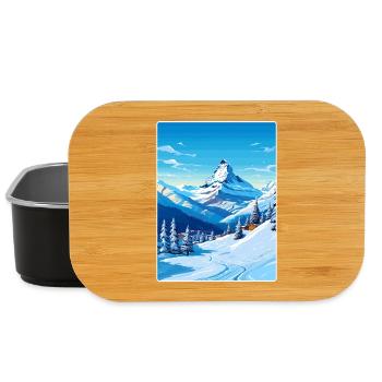 Zermatt Ski Skiing Travel Poster Souvenir Paint WP - Lunch Box - black - Front