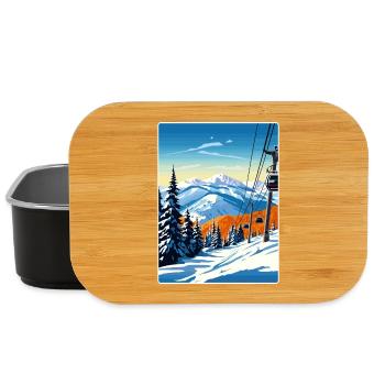 Aspen Ski Skifahren Reise Poster Souvenir Farbe WPA - Lunch Box - Schwarz - Vorne