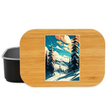Snowbird Ski Skiing Vintage Travel Poster Souvenir - Lunch Box - black - Front