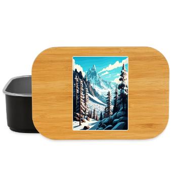 Chamonix Ski Skiing Vintage Travel Poster Souvenir - Lunch Box - black - Front