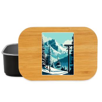 Verbier Ski Ski Voyage Affiche Peinture Souvenir WP - Boîte à goûter - noir - Devant