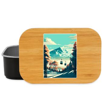Niseko Ski Skifahren Reise Poster Souvenir Farbe WPA - Lunch Box - Schwarz - Vorne