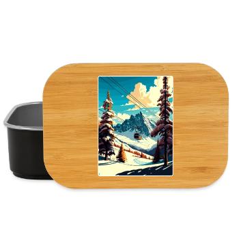 Tignes Ski Skiing Travel Poster Souvenir Paint WPA - Lunch Box - black - Front