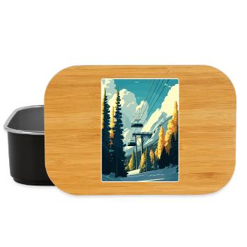 Aspen Ski Skifahren Reise Poster Souvenir Farbe WPA - Lunch Box - Schwarz - Vorne