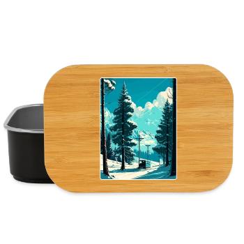 Tignes Ski Skiing Travel Poster Souvenir Paint WPA - Lunch Box - black - Front