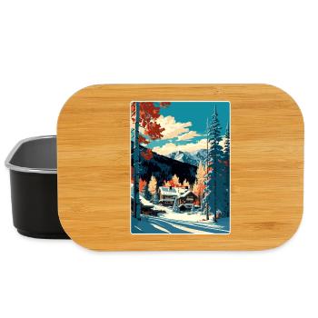 Aspen Ski Skifahren Reise Poster Souvenir Farbe WPA - Lunch Box - Schwarz - Vorne