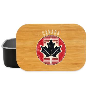 Motif de feuille d'érable du Canada - Boîte à goûter - noir - Devant