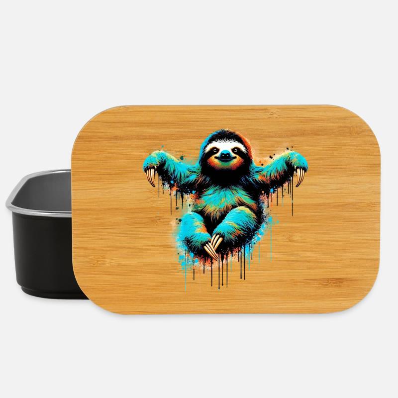 Faultier - Lunch Box - Schwarz