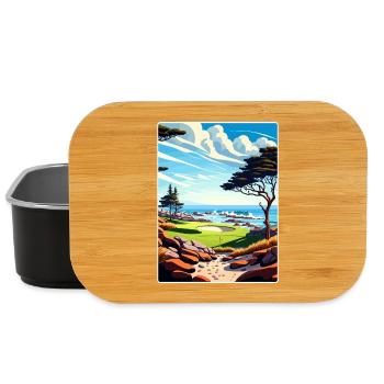 Pebble Beach Golf Links Travel Poster Souvenir WPA - Lunch Box - black - Front