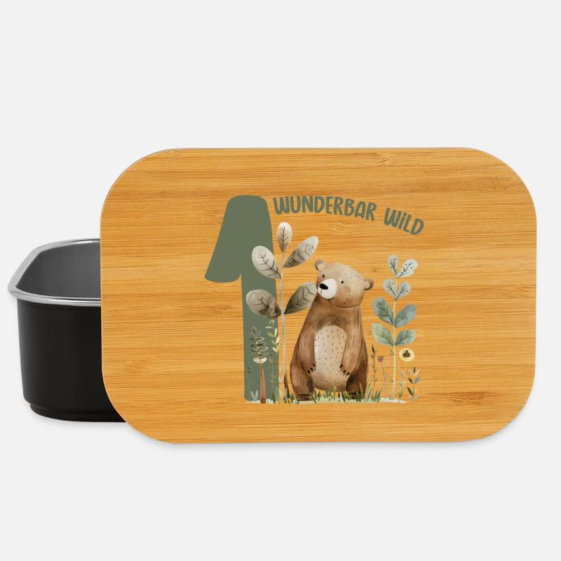 Wunderbar Wild Bärwald Illustration - Lunch Box - Schwarz