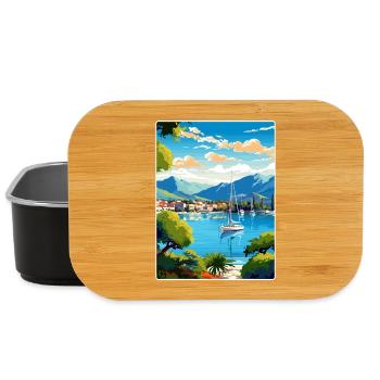 Fethiye Turkey Travel Poster Souvenir Painting WPA - Lunch Box - black - Front