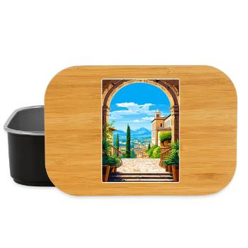 Pérouse Italie Affiche de voyage Peinture souvenir WPA - Boîte à goûter - noir - Devant