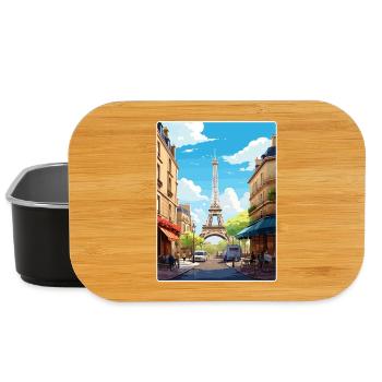 Paris France Affiche de voyage Souvenir Carte Postale Peinture - Boîte à goûter - noir - Devant