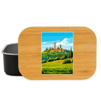 San Gimignano Italien Vintage Reise Poster Souvenir - Lunch Box - Schwarz - Vorne