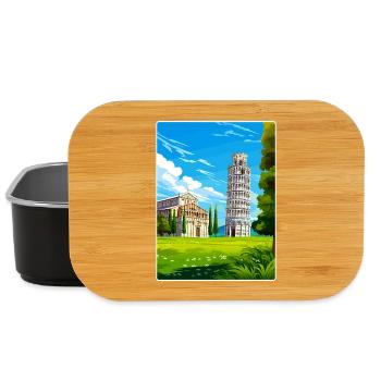 Pise Italie Affiche de voyage Souvenir Carte Postale Peinture - Boîte à goûter - noir - Devant