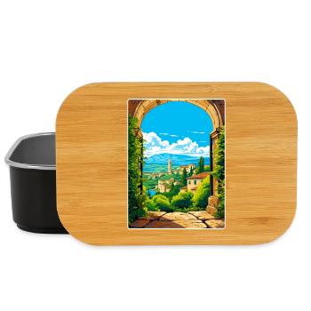 Pérouse Italie Affiche de voyage Peinture souvenir WPA - Boîte à goûter - noir - Devant