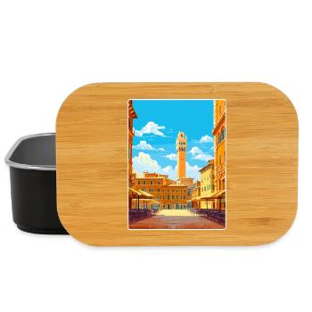 Siena Italy Travel Poster Souvenir Postcard Paint - Lunch Box - black - Front