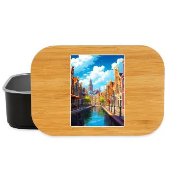 Amsterdam Netherlands Travel Poster Souvenir WPA - Lunch Box - black - Front