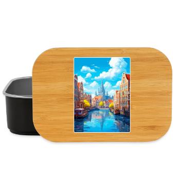 Amsterdam Netherlands Travel Poster Souvenir WPA - Lunch Box - black - Front