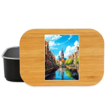 Amsterdam Netherlands Travel Poster Souvenir WPA - Lunch Box - black - Front