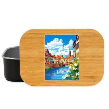 Strasbourg France Travel Poster Souvenir Paint WPA - Lunch Box - black - Front