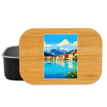 Annecy France Affiche de voyage Peinture Souvenir WPA - Boîte à goûter - noir - Devant
