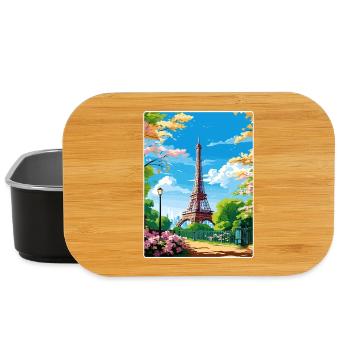 Paris France Affiche de voyage Souvenir Carte Postale Peinture - Boîte à goûter - noir - Devant
