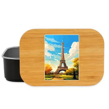 Paris France Affiche de voyage Souvenir Carte Postale Peinture - Boîte à goûter - noir - Devant