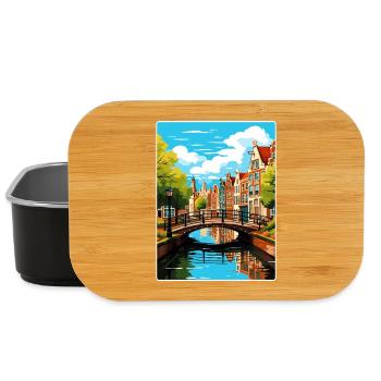 Amsterdam Netherlands Travel Poster Souvenir WPA - Lunch Box - black - Front