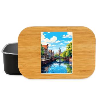 Amsterdam Netherlands Travel Poster Souvenir WPA - Lunch Box - black - Front