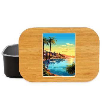 French Riviera France Travel Poster Souvenir WPA - Lunch Box - black - Front