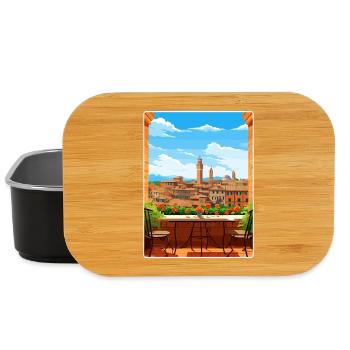Sienne Italie Affiche de voyage Souvenir Carte Postale Peinture - Boîte à goûter - noir - Devant