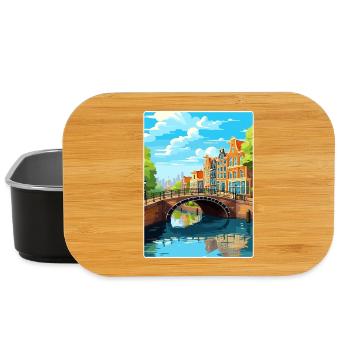 Amsterdam Netherlands Travel Poster Souvenir WPA - Lunch Box - black - Front