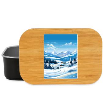 French Alps France Travel Poster Souvenir Paint WP - Lunch Box - black - Front