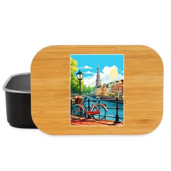 Amsterdam Netherlands Travel Poster Souvenir WPA - Lunch Box - black - Front